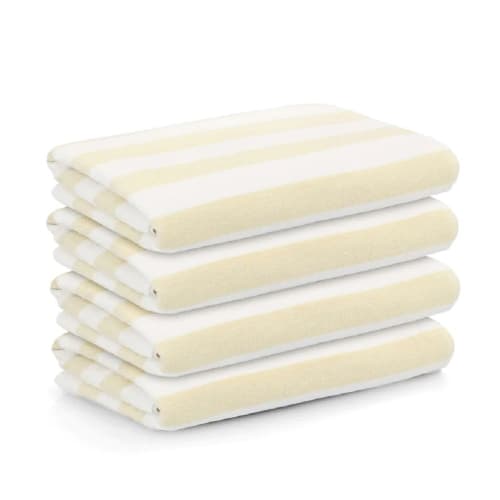 Fibertone Terry Pool Towel, Blended End Hem, 30x70, 15.0 lbs/dz, Yellow/White Stripes